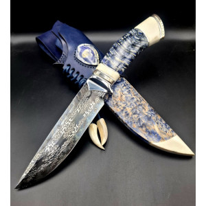 ЗОРЕСЯЙНИЙ ніж ручної роботи, сталь мозаїчний дамаск, 59-60 HRC. Photo 3